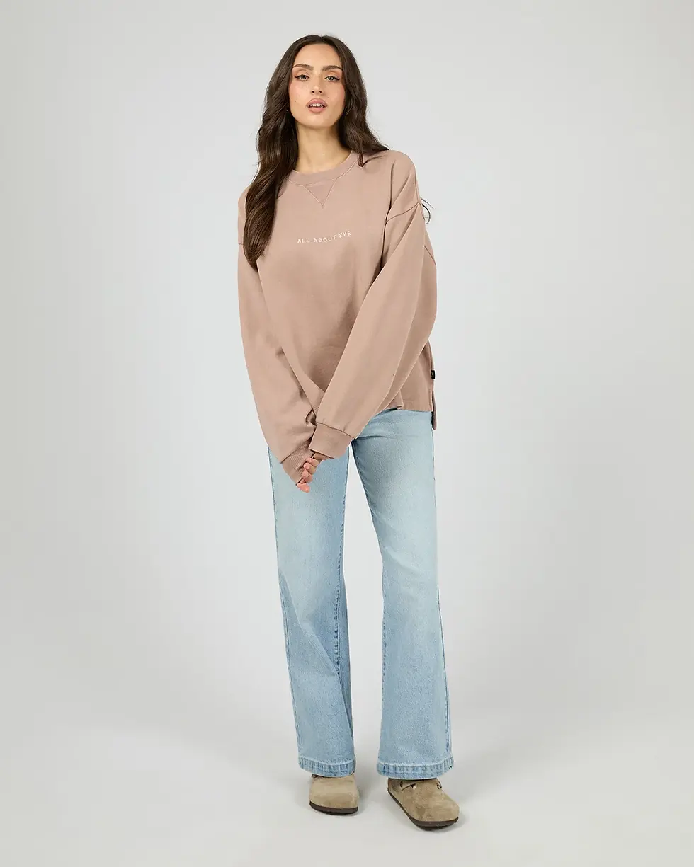 Thumbnail: ALL ABOUT EVE | Washed Box Crew Jumper | Fawn