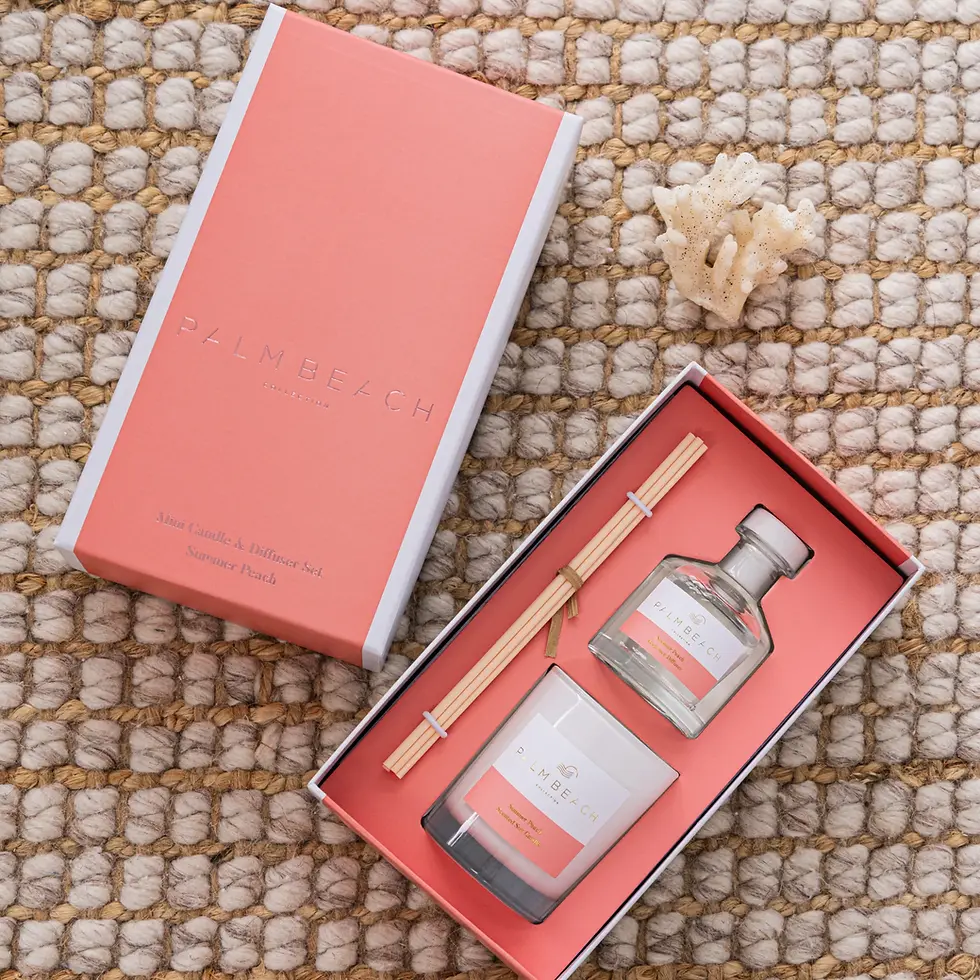 Thumbnail: PALM BEACH COLLECTION | Mini Candle & Diffuser Gift Pack | Summer Peach