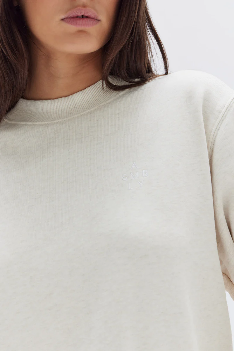 Assembly label deals white jumper