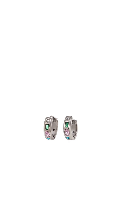 SEA SOUL | Samba Huggie Earrings | Silver & Multi