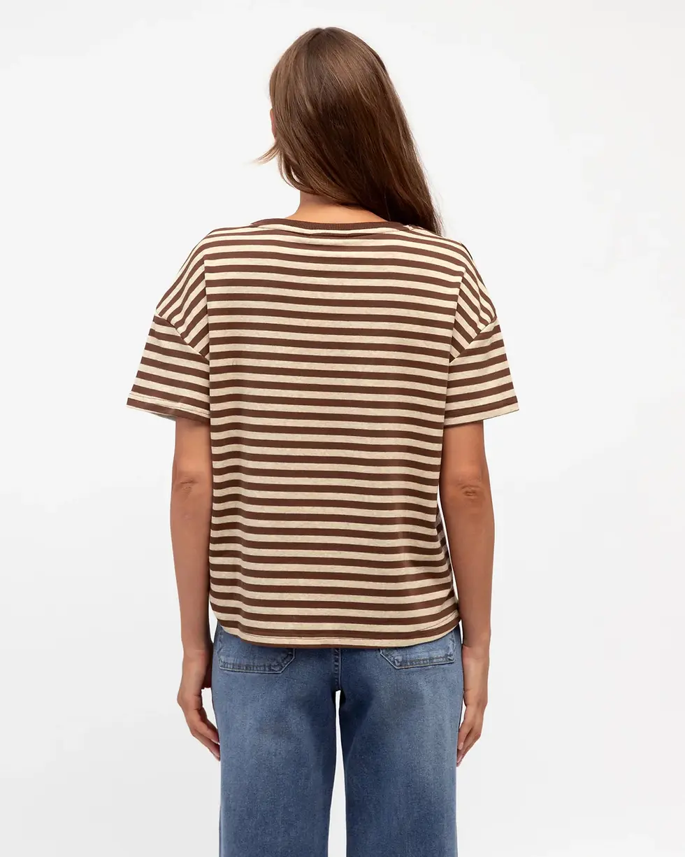 Thumbnail: Easy Tuck Tee | Neutral Stripes