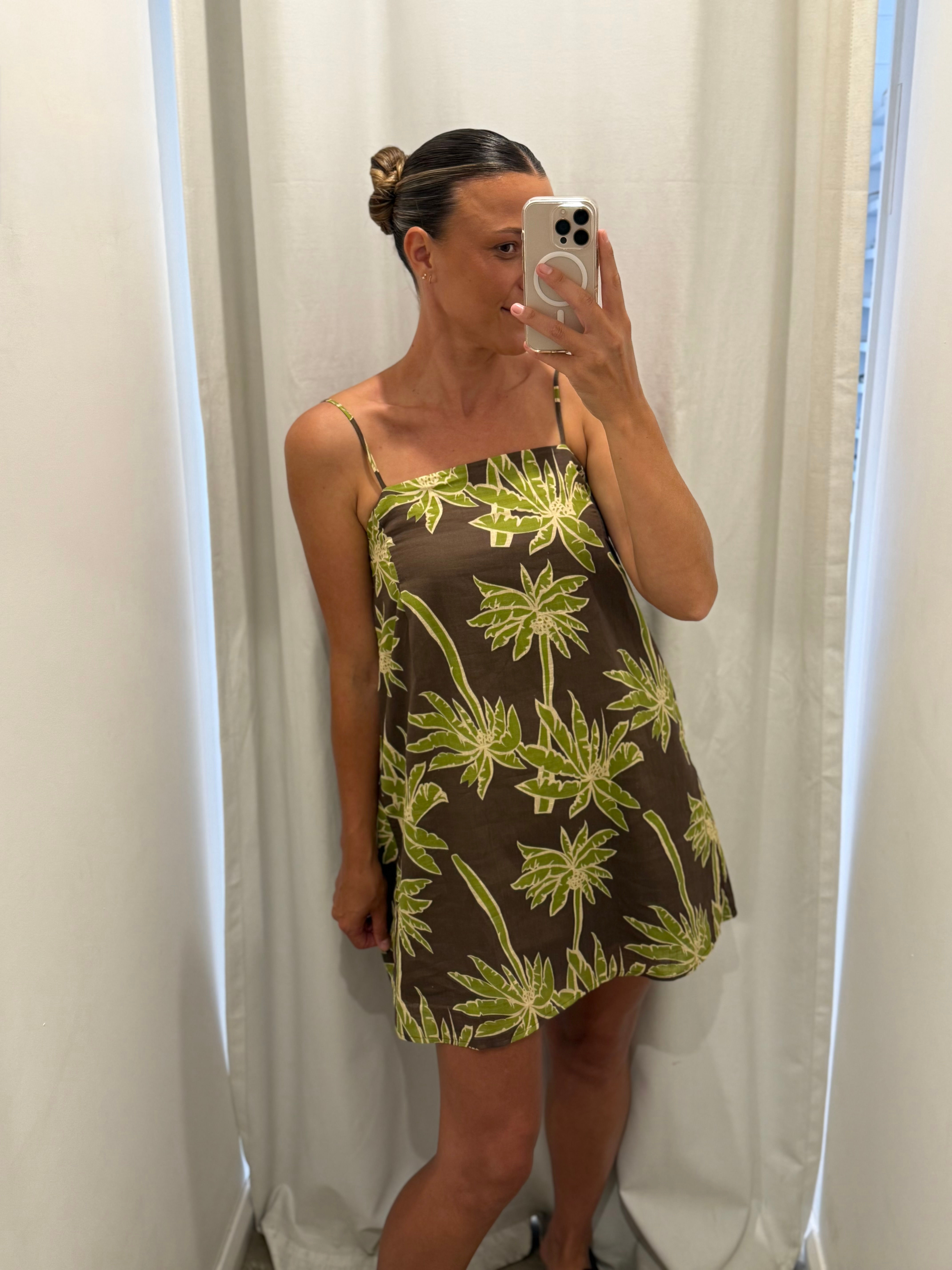 BY FRANKIE | Palma Mini Dress | Chocolate/Green