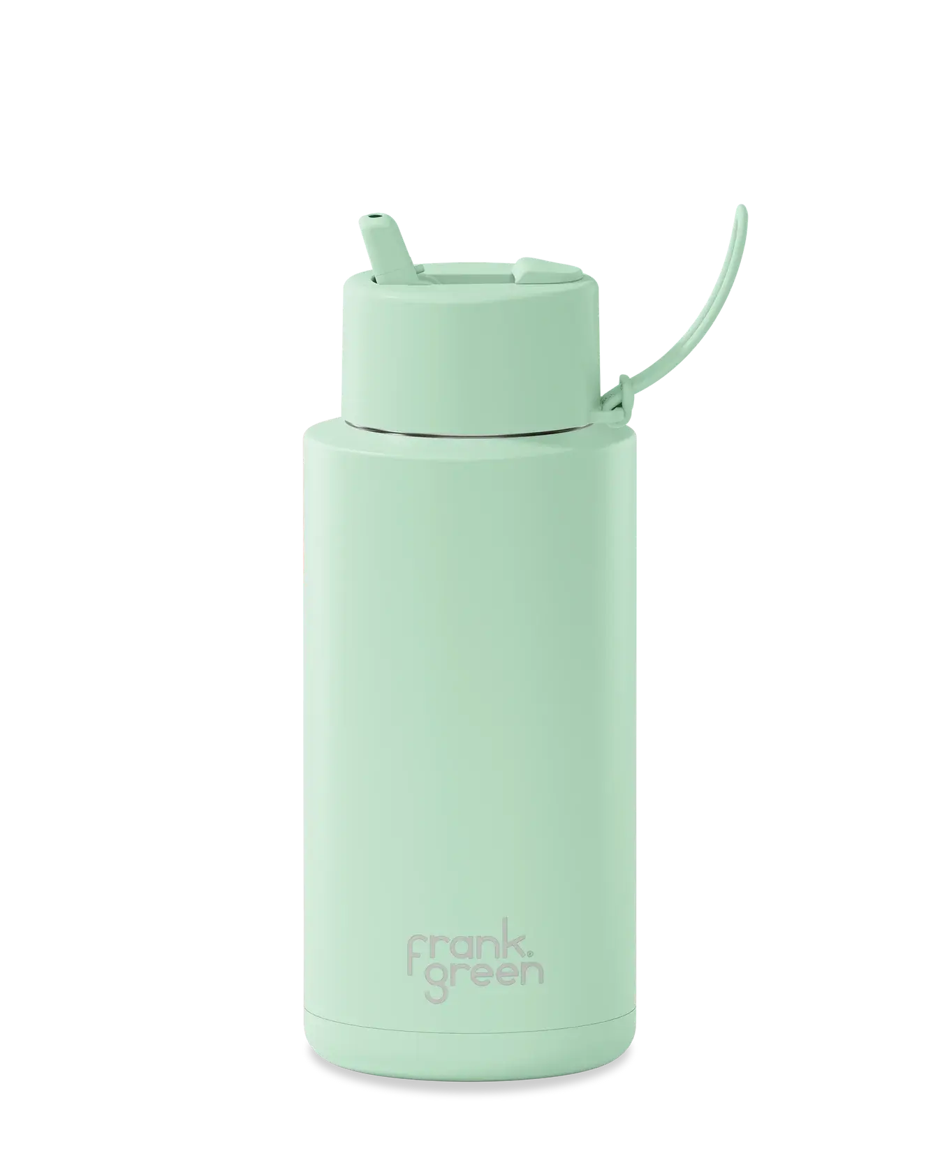 FRANK GREEN | Ceramic Reusable Bottle 34oz with Flip Straw Lid | Mint Gelato
