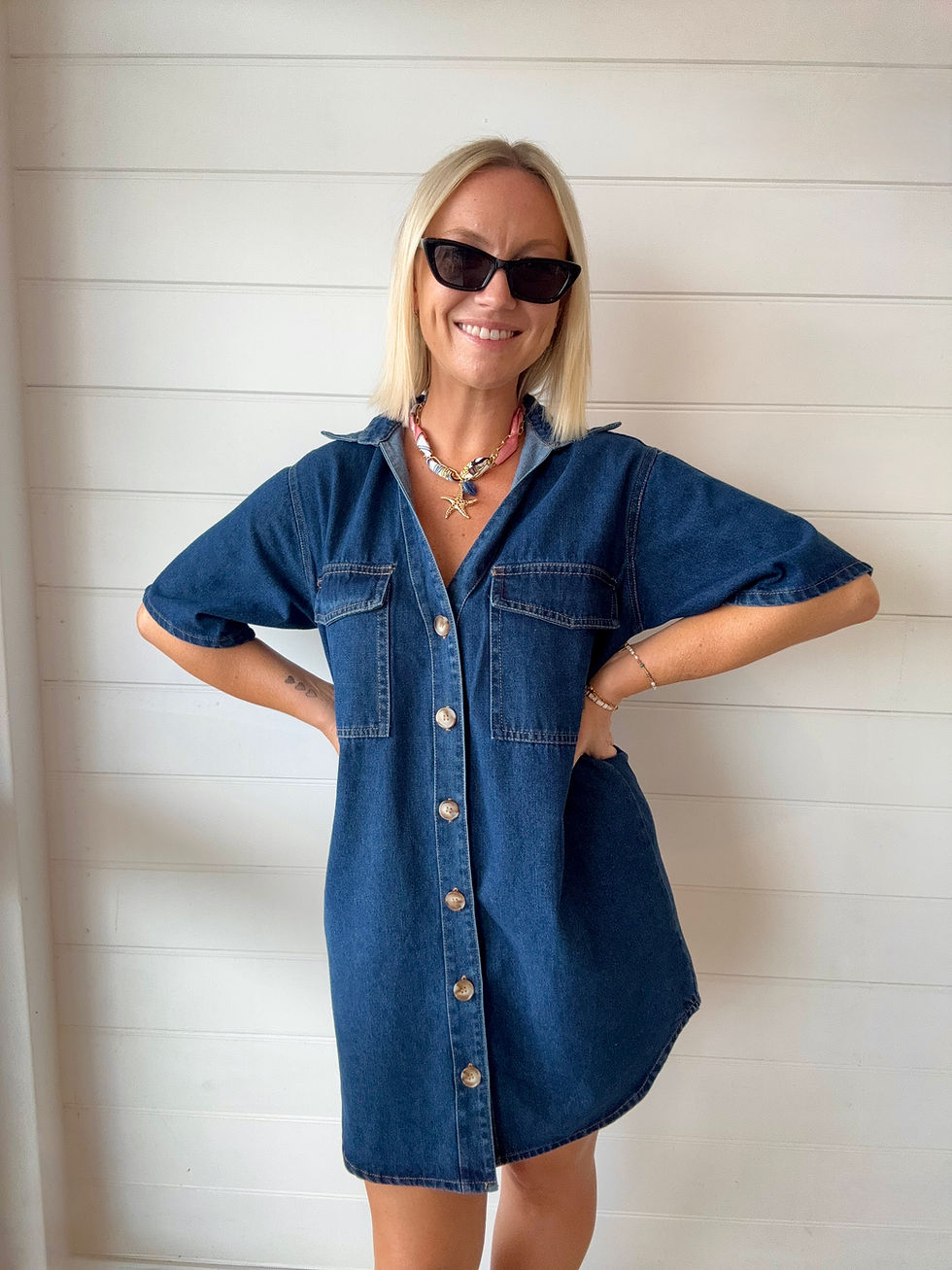 Thumbnail: BY FRANKIE | Madison Denim Dress | Dark Blue