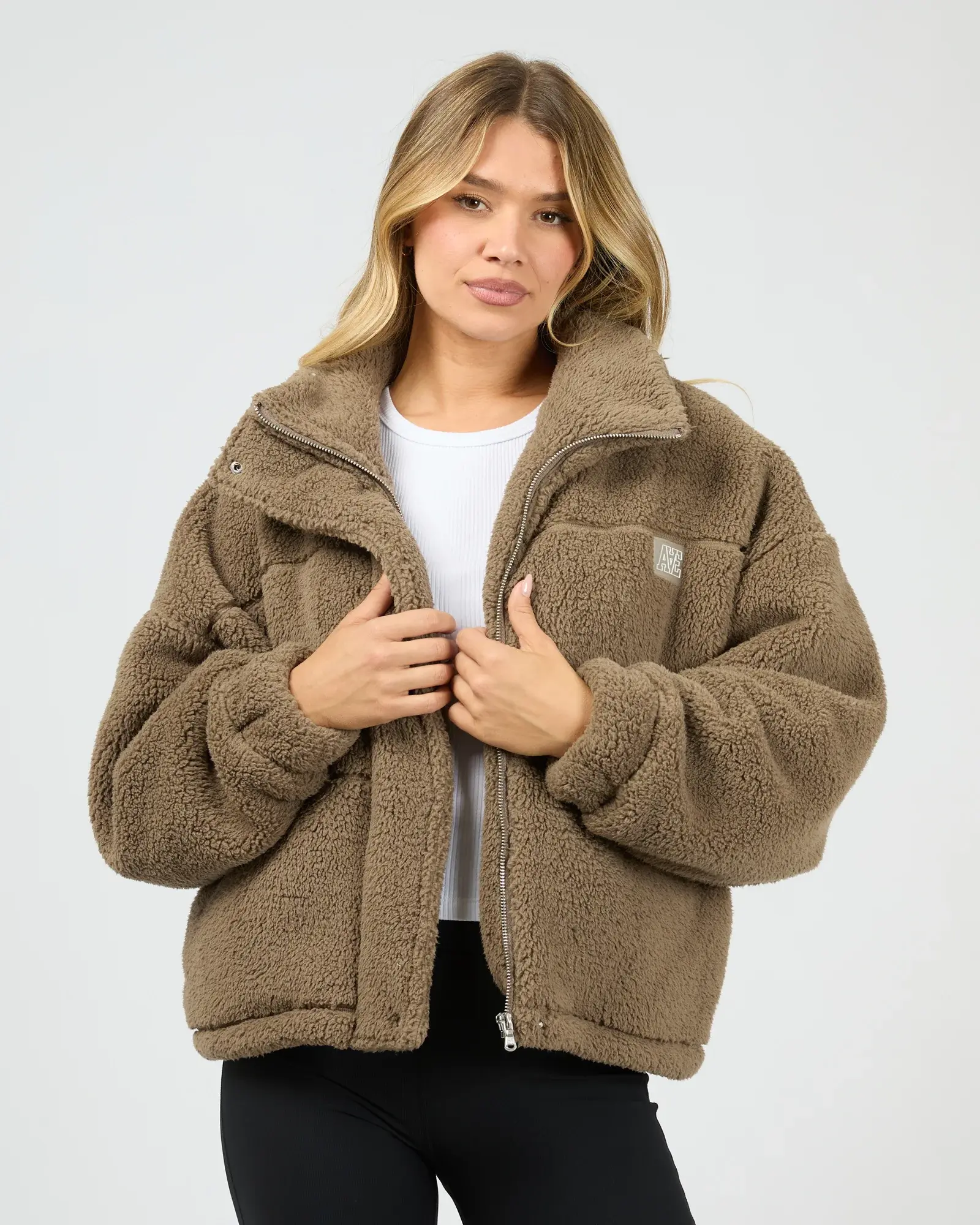 ALL ABOUT EVE | Cosy Clud Teddy Jacket | Mocha