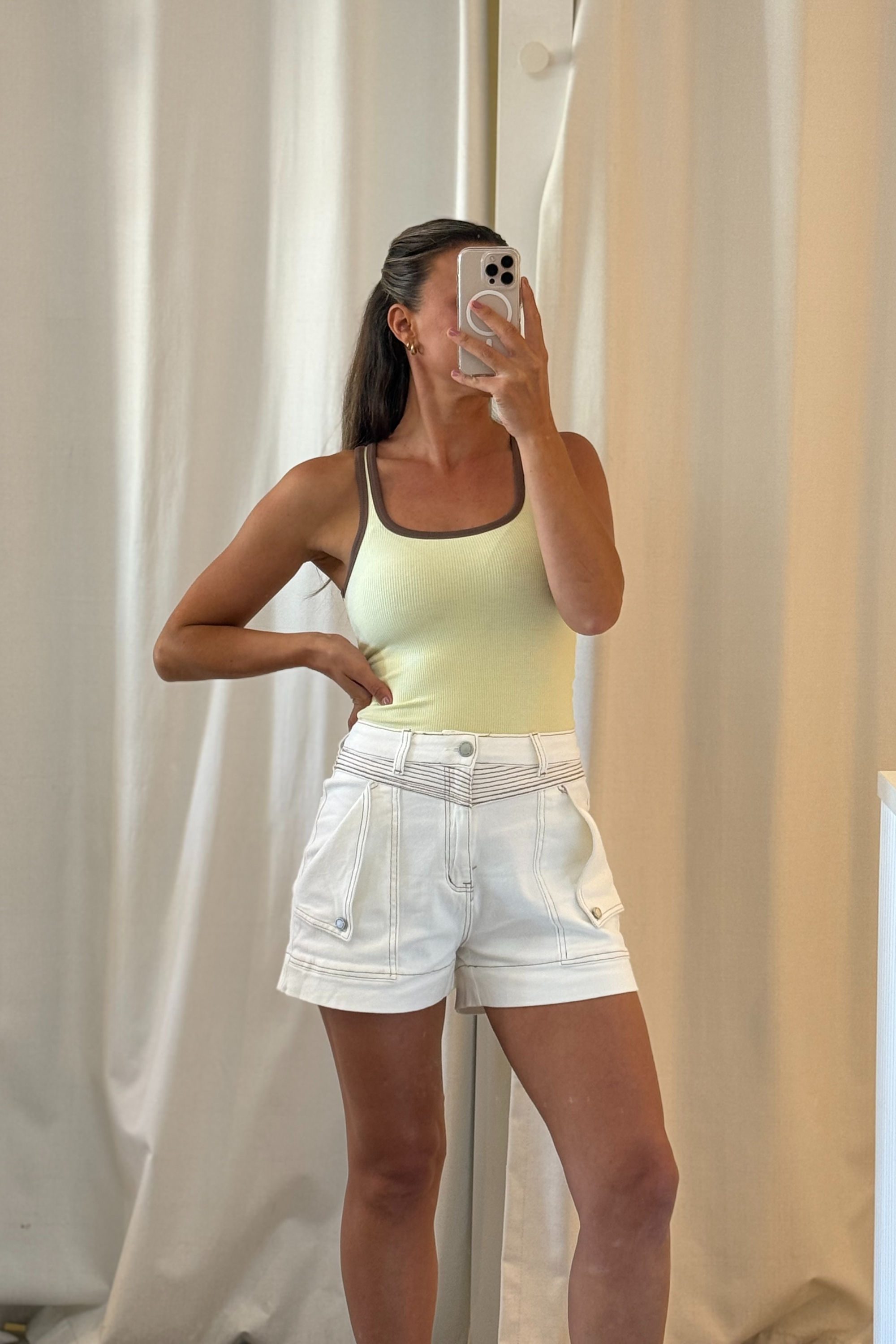 Taylor Denim Shorts | White