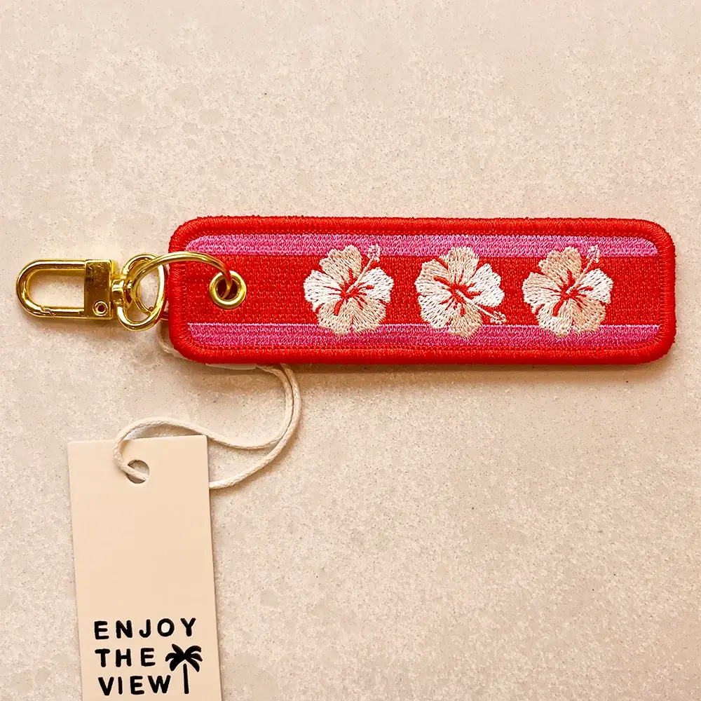 ENJOY THE VIEW | Hibiscus Emroidered Keyring