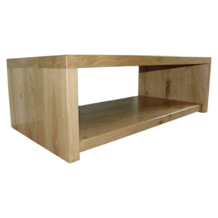 Open shelving rustic oak TV stand for media and consoles