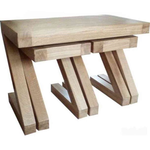 custom rustic oak z trio coffee tables