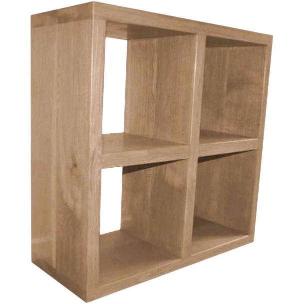 Handmade solid oak 4 cube display unit rustic wooden storage furniture