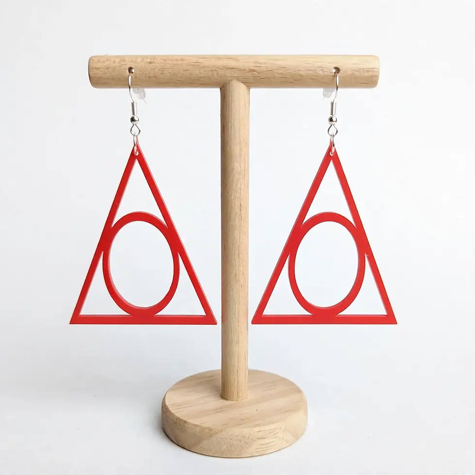 Echelon Prism triangle art deco acrylic drop earrings - geometric design handmade UK