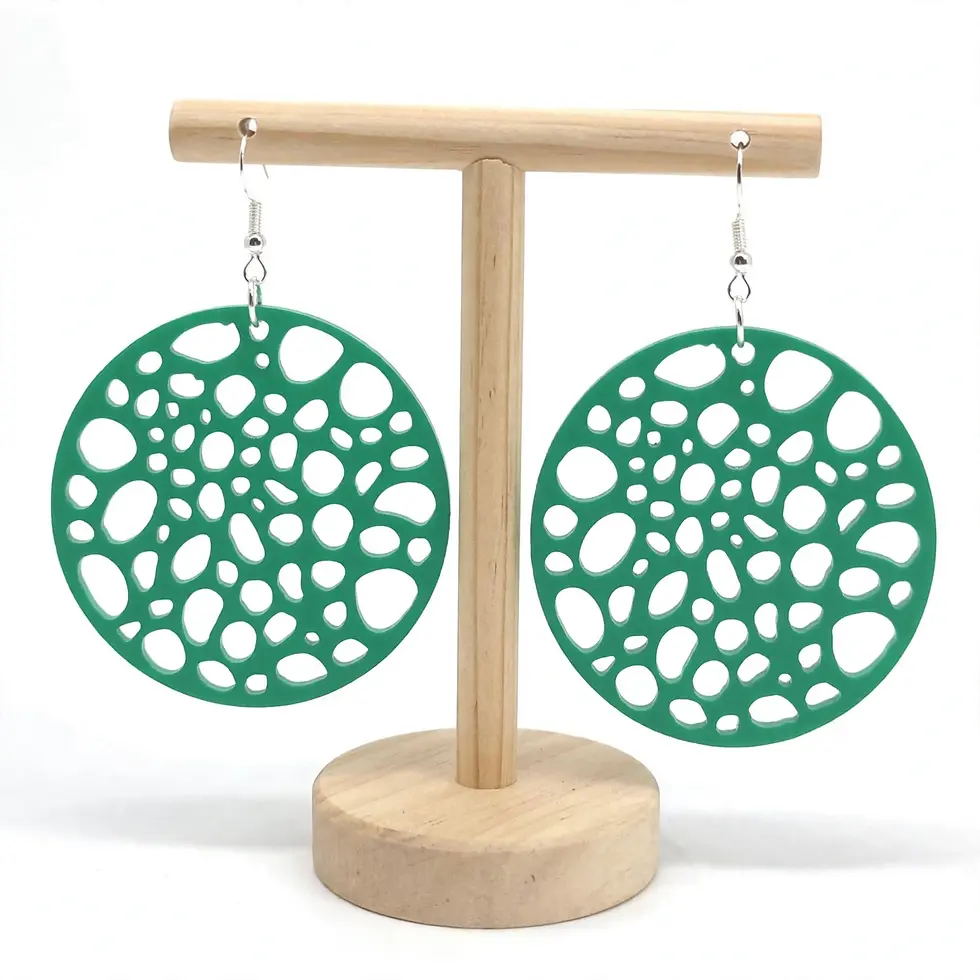 Thumbnail: Celestial lunar acrylic drop earrings showing bold geometric orbital silhouette