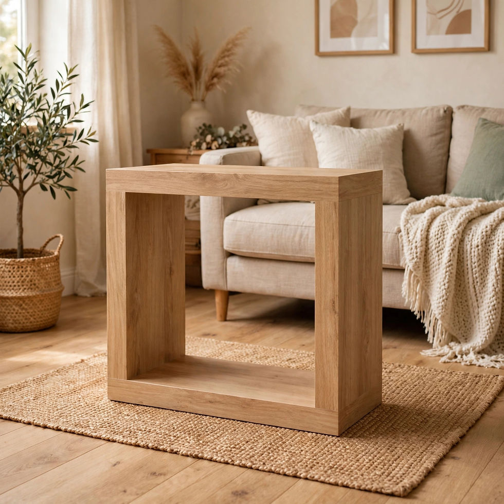 Rustic oak chunky cube storage unit, handmade solid oak thick construction bespoke made to order in UK