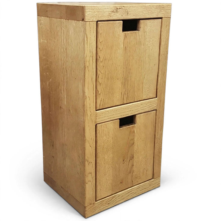 Chunky Rustic Oak Bedside Table with 2 Doors made to measure furniture uk