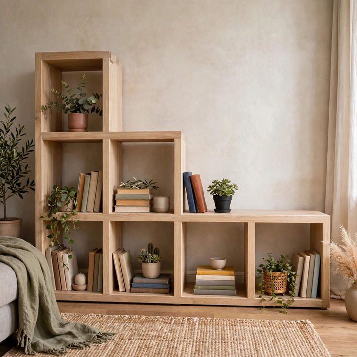 Custom made Rustic Oak 7 Cube Storage Unit