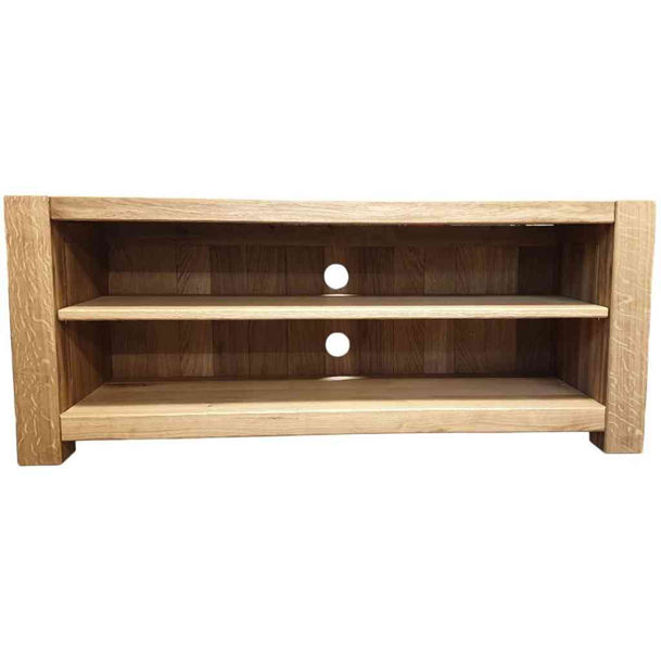 Chunky Rustic Oak TV Stand front view