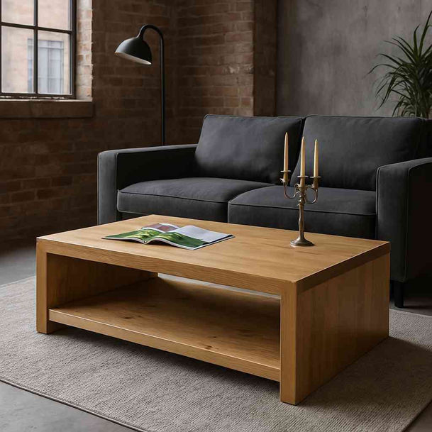 bespoke low rustic oak coffee table