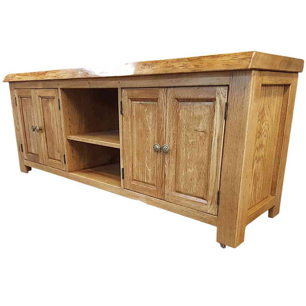 Handcrafted solid oak TV cabinet