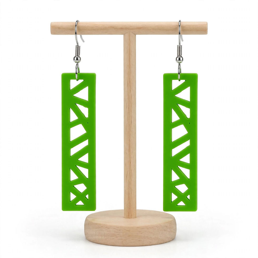 Virelli Retro acrylic drop earrings - bold lattice beam design handmade UK
