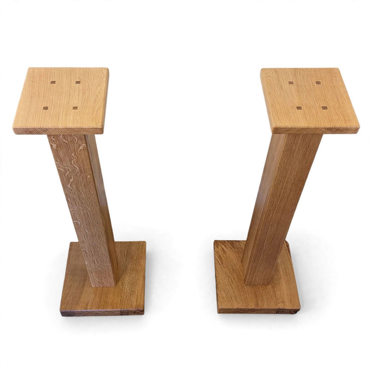 Rustic Oak Pedestal Speaker Stands custom made from solid oak