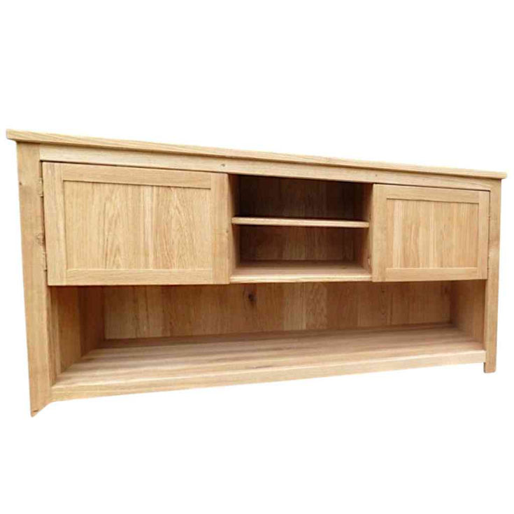 Bespoke rustic oak media unit handcrafted UK furniture