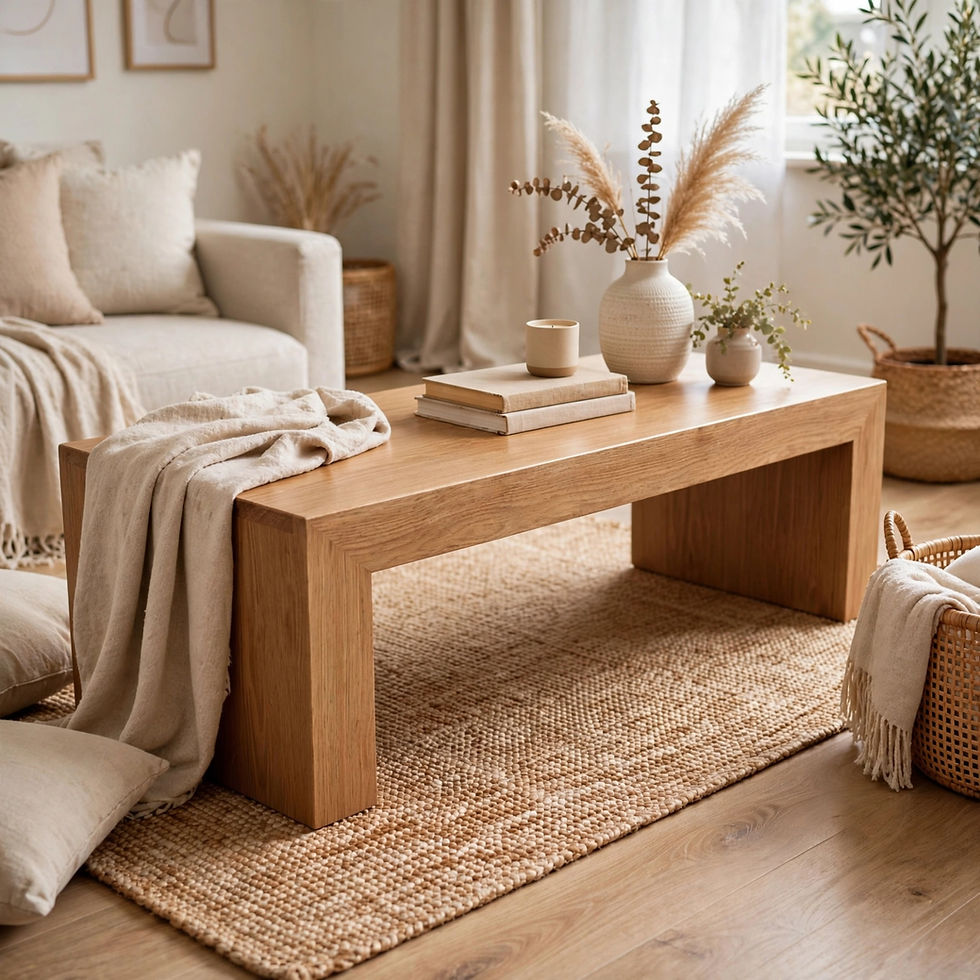 Rustic solid oak coffee table, 100% solid kiln-dried oak handmade in UK, no veneers