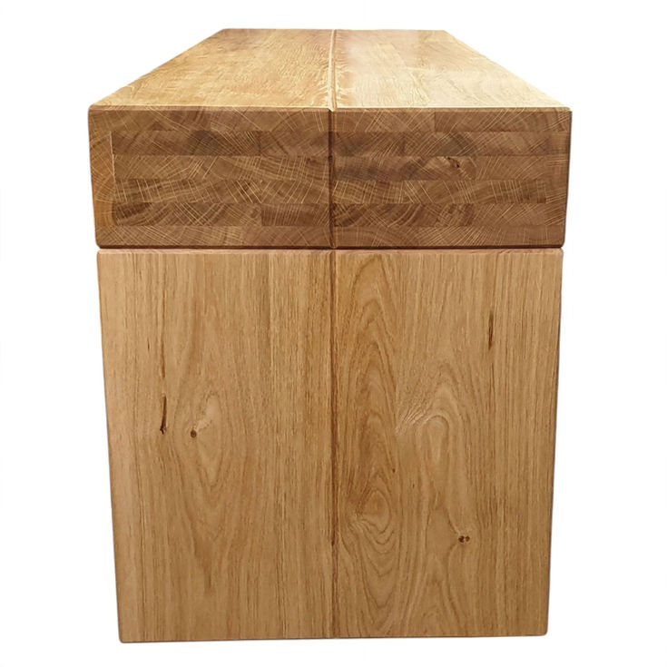 Chunky Rustic Oak TV Stand end view