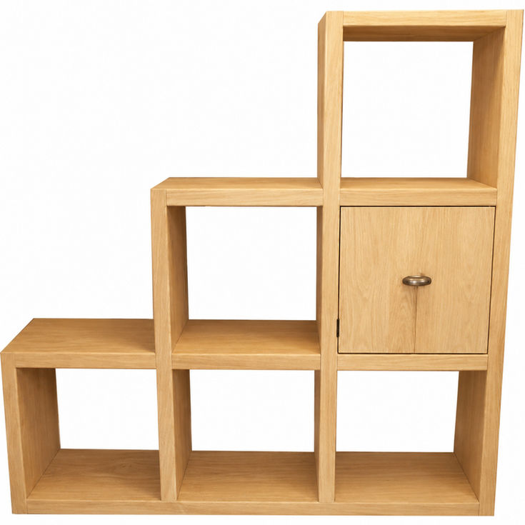 Rustic Oak 6 Cube Storage Unit Door front view