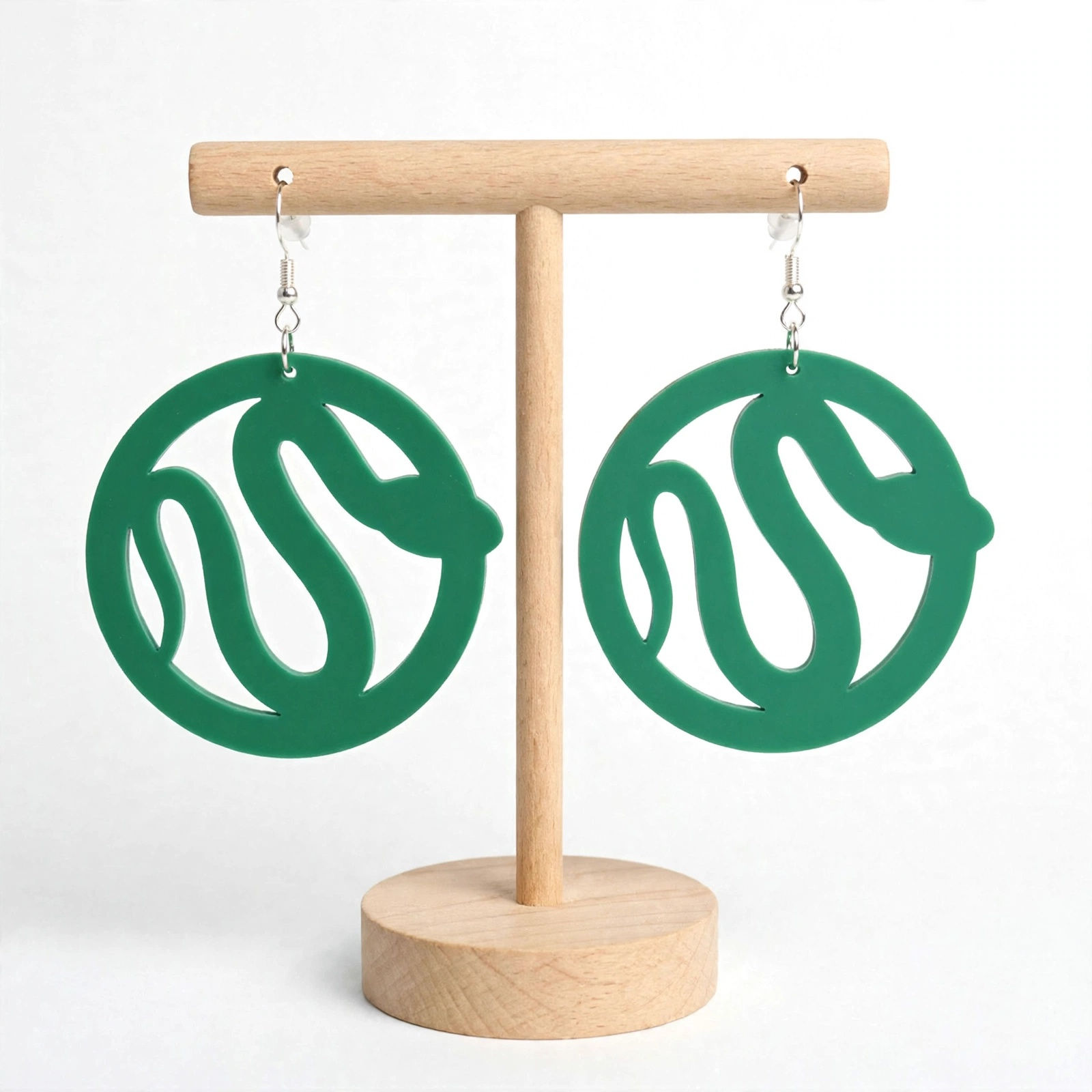 Venom Halo snake gothic acrylic hoop earrings - coiled serpent design handmade UK