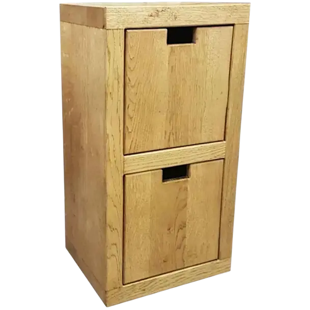 solid oak side table with double doors rustic finish