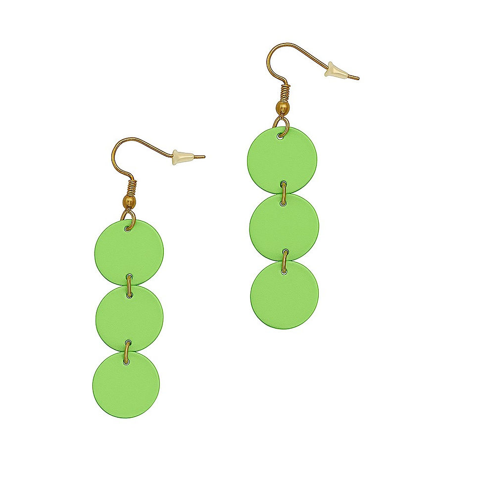Thumbnail: light green Handmade acrylic circle drop earrings lightweight geometric statement jewellery