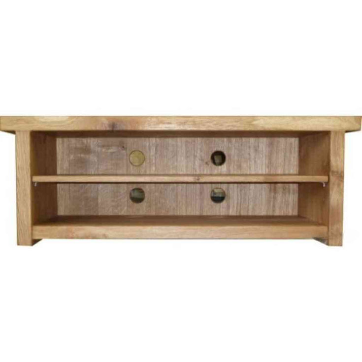 Handmade solid oak TV stand with rustic finish