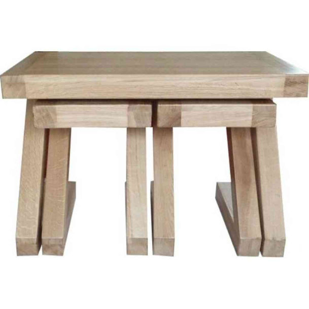 bespoke solid oak z trio coffee tables