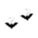 Handmade black acrylic bat drop earrings with hypoallergenic hooks by Rebel Ear Designs