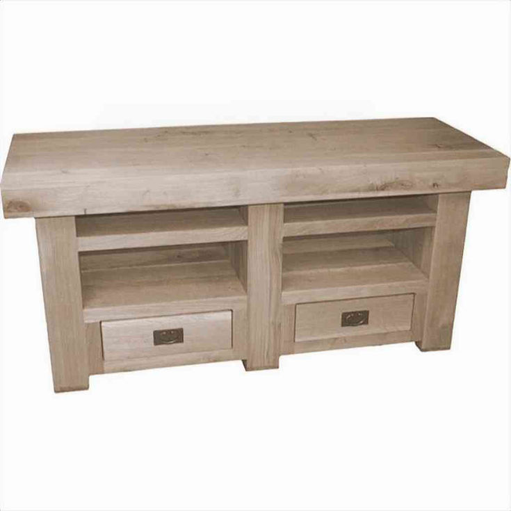 handmade rustic solid oak beam TV stand