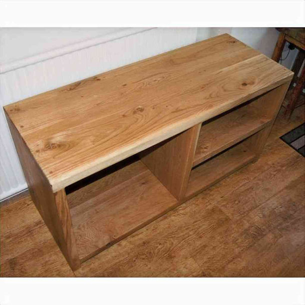 solid oak tv storage console