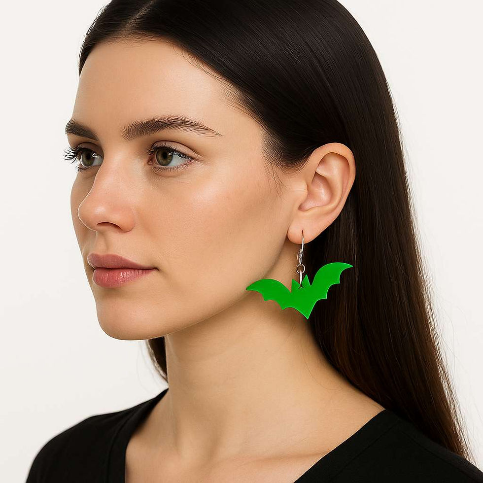 bat dangle earrings spooky statement