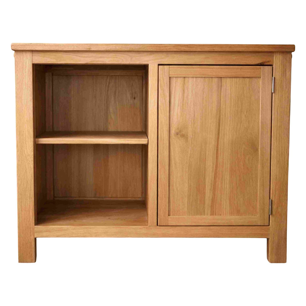 Rustic Oak TV Stand with 1 Large Door and Adjustable Shelves main view