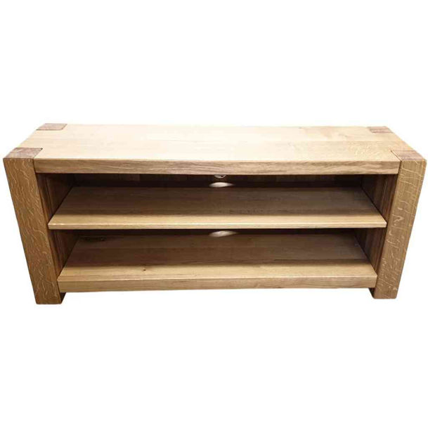 Chunky Rustic Oak TV Stand top view
