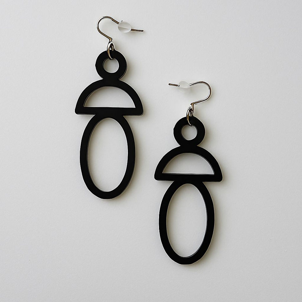 Thumbnail: Black Handmade acrylic lemon drop earrings colourful lightweight fruit jewellery UK