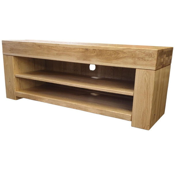 Chunky Solid Oak Rustic TV Stand