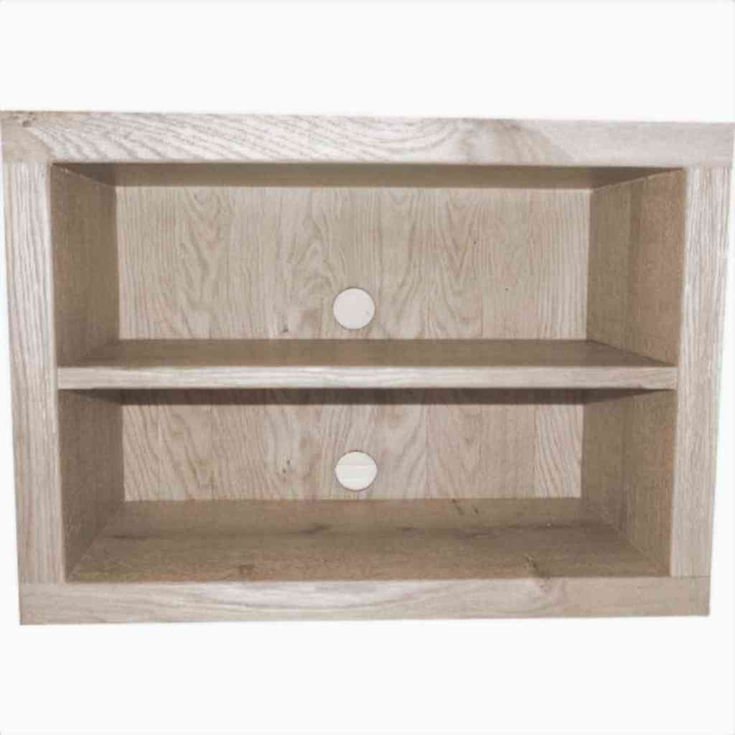 Bespoke rustic oak TV unit with cube storage