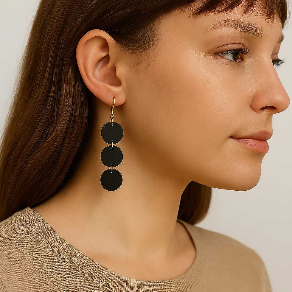 circle drop earrings handmade geometric dangles