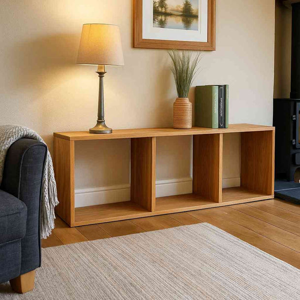 rustic oak 3 cube storage unit