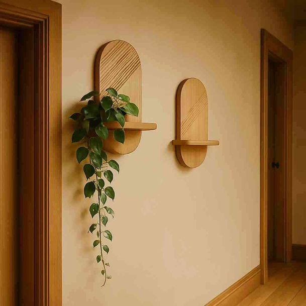 handmade rustic oak diagonal shelf