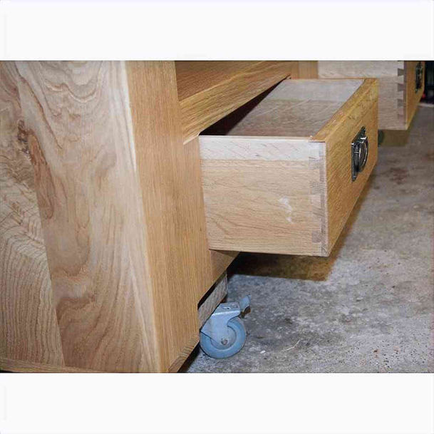 Made-to-measure Rustic Oak TV console