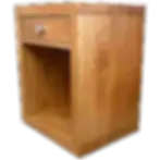 Handcrafted Rustic Oak Bedside Table with Drawer – Edison Design