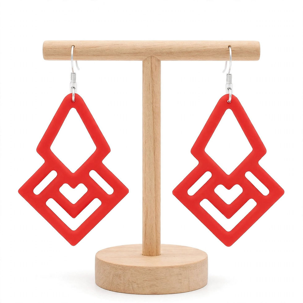 Thumbnail: Pair of handmade Novaquill Diamond acrylic drop earrings - Rebel Ear Designs UK
