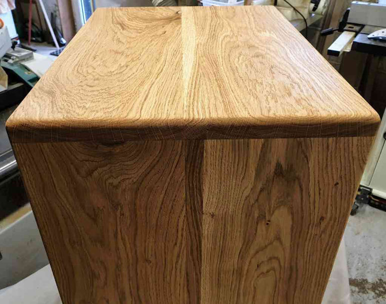 custom made rustic oak cube storage unit