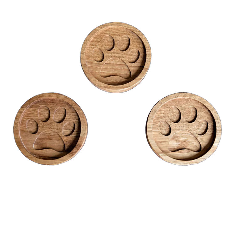 Rustic Oak Cat Paw Coasters made to your dimensions